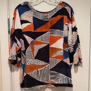Anthropologie Corey Lynn Calter Rhea Colorful Geometric Blouse